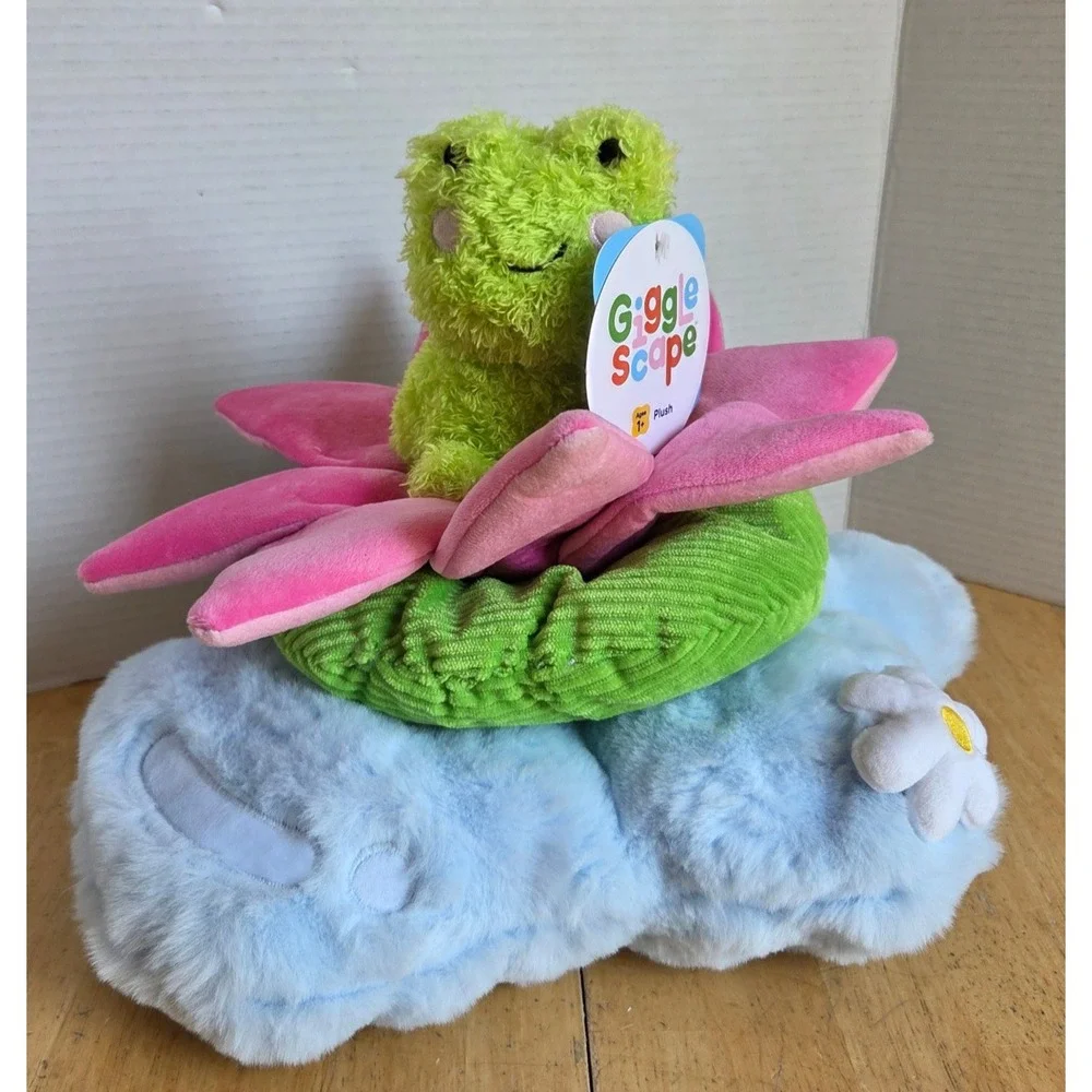 NEW Gigglescape 11 inch Stackable Lily Pad Pond Frog Stuffed Animal Toy Plush